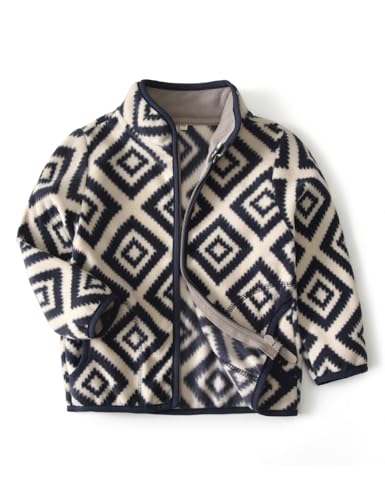 Kids Printed Polar Fleece Jacket Toddler Baby Boys Girls Autumn Winter Warm Sherpa Lining Outerwear Soft Lightweight