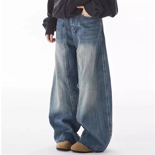 Men’S Vintage Wide Leg Jeans Mid Waist Regular Fit Denim Pants Casual Boyfriend Style with Button Jeans3