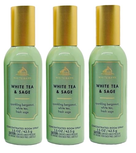 Bath and Body Works Concentrated Room Spray 1.5 oz each - Pack of 3 - Packaging May Vary (White Tea Sage)
