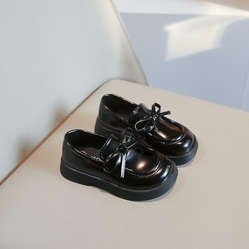 Image of Toddler Girls Mary Jane Dress Shoes Little Kids Ballet Flats Bowkont Flower Wedding Party School Princess Shoes
