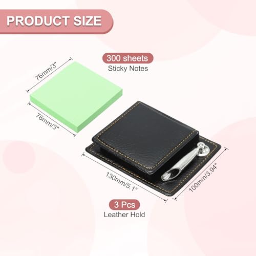 Notes autocollantes PATIKIL avec support cuir vert pour organiser vos tâches de bureau