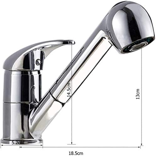 Grifos para Cocina Grifo para Cocina Grifo para Cocina extraíble Giratorio de 360 Grados Ahorro de Agua Grifo para Lavabo Negro Pulido Contenedor de latón Lavabo Fregadero Inodoro