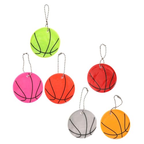 Didiseaon Backpack Reflectors 6pcs Glow in The Dark Basketball Pendants Keychain Reflective Design for Nighttime