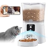 Petsuper Automatic Cat Feeder with Camera & App Control - 5G WiFi Pet Feeder, 3L Timed Food Dispenser, 1080P HD Video, Night Vision, 2-Way Audio for Cats/Dogs