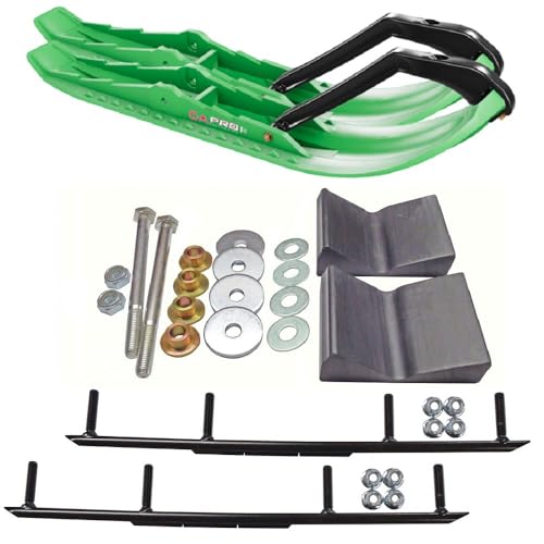 C&A Pro Green TMX Snowmobile Skis w/ 4