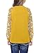 Girls Long Sleeve Shirts Lace Floral Stitching Sleeves Loose Casual Crewneck Tops Girls' Fashion Cute Clothes Size 10-11 Years Light Yellow