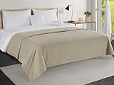LANE LINEN Cotton King Size Blanket - Lightweight, Soft, Comfortable Large Blanket with Cooling and Breathable Design for Guest Room, Camping, and Outdoor Travel - Taupe