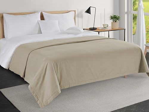 LANE LINEN Cotton Queen Size Blanket - Lightweight, Soft, Comfortable Large Blanket with Cooling and...