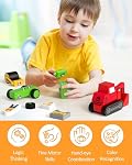 Coogam Take Apart Jouets de camion de construction pour les tout-petits, Enclenchez ensemble l'ensemble de construction de voiture, STEM Fine Motor Skill Educational Montessori Toy Gift pour les enfants 3-8 ans