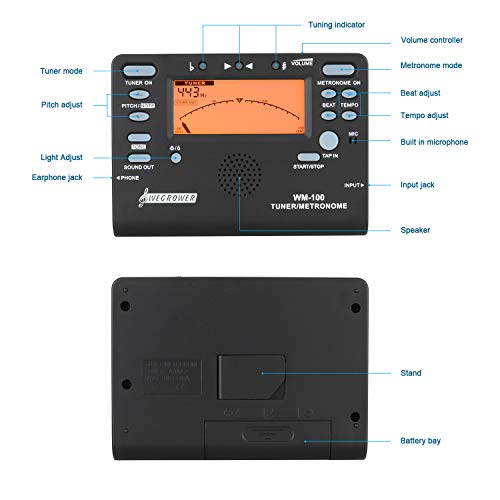 Guitar Tuner Digital Metronome Violin Chromatic Bass Ukulele Saxophone Clarinet - Thumbnail 3