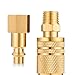 YELUN 1/4 Inch NPT Brass Female and male Air Hose Quick Connect Adapter,Industrial Solid Brass Air Hose Fittings Plug Kit,Air Compressor Fittings (Female and Male Plug 10 Piece)