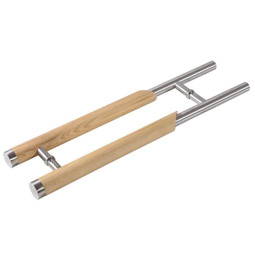 Tirador de puerta de tubo redondo de acero inoxidable de madera maciza para hoteles/oficinas, 2 colores, 5 tamaños (400 x 300 mm)