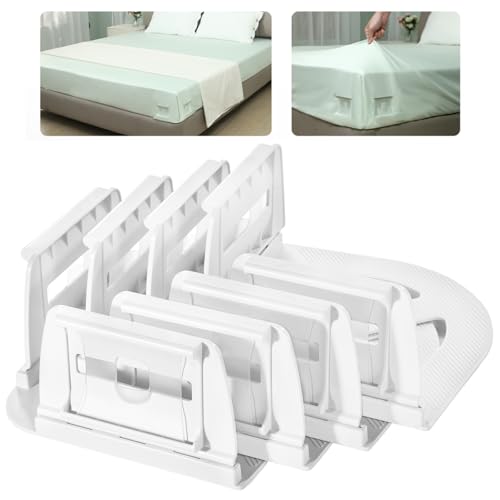 ONEDONE Bed Sheet Holders for Corners - Heavy Duty Fitted Sheet Holders Keep Sheets Firm & Tight Bed Sheet Grippers Lock Bed Sheets Holders for All Mattress Sizes Bedsheet Clips Easy Setup