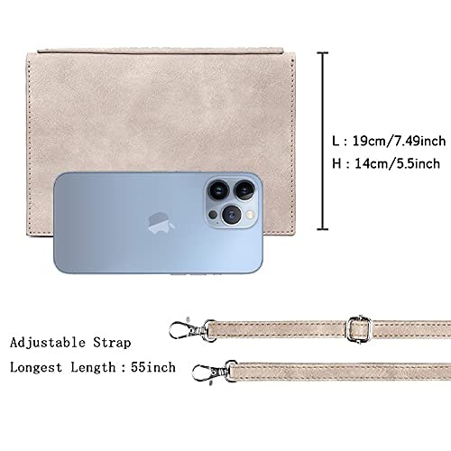 seOSTO Women Small Crossbody Purse, Tassel Cell Phone Purse Wallet Bags (Beige Tassel) - Thumbnail 5