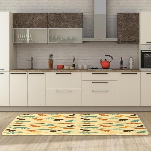 Tapete de cocina de dinosaurios para pasillo y cuarto de lavado juego de 2 piezas 3