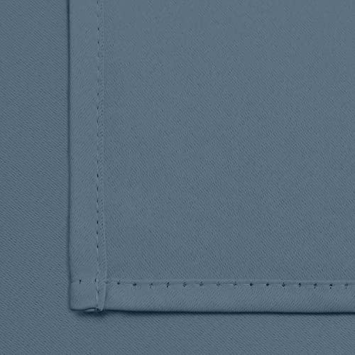 Yakamok Blackout Curtains Room Darkening Thermal Insulated Window Panels,Solid Grommet Top Drapes for Bedroom/Living Room(52x108 Inch, Stone Blue, 2 Panels)