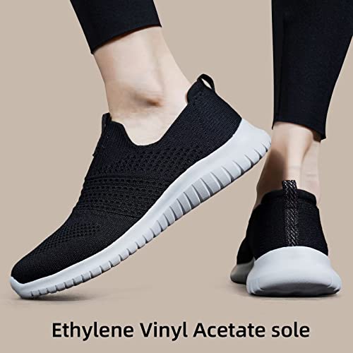 Image of TIOSEBON Women's Walking Tennis Shoes Knit Comfortable Slip on Breathable Mesh Lightweight Sneaker