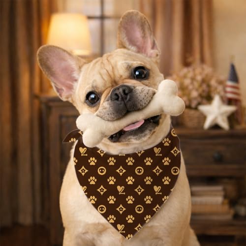 Cute Dog Paw Print Pet Bandana, Dog Luxury Design Scarf Pet Accessories, Adjustable Comfortable Triangle Pets Scarf for Small Medium Dogs - Image 5