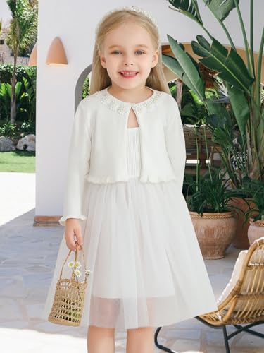 Toddler Girls Cardigan Sweater Bolero Shrug Baby Kids Knit Long Sleeve Crop Tops Button Closure Jacket Casual4