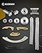 Timing Chain Kit 2.4 L, Compatible with 2009-2017 Chevy Captiva Equinox HHR Impala Malibu/GMC Terrain/Buick Lacrosse Regal Engine 2.4L, Intake & Exhaust VVT Solenoid, OE#9-4201s, 12578515, 12578516