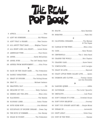 The Real Pop Book - Volume 2: C Instruments | 200 Iconic Pop Hits in Real Book Format | Hal Leonard Sheet Music Songbook for Piano, Guitar, and More | Perfect for Musicians and Educators - Image 2
