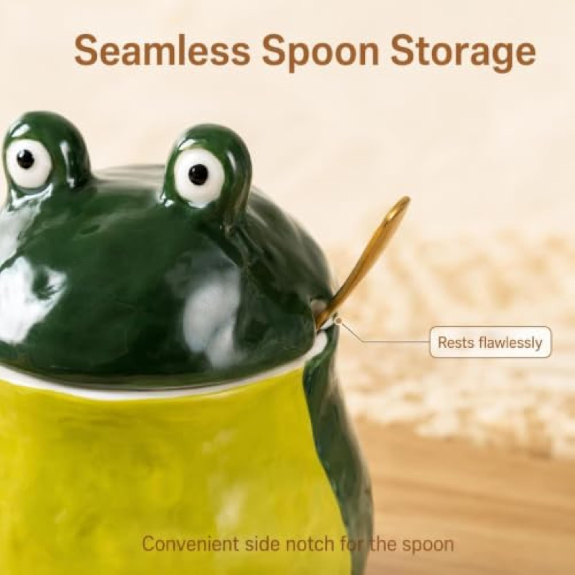 Ceramic Frog Salt Cellar With Lid, Sugar Bowl Container