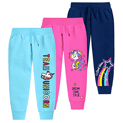 Image of Trampoline Cotton Trackpants for Kids Pack of 3 with Drawstrings & Ribbed Cuffs | Boys & Girls Joggers with Prints | Side Pockets Soft Waistband | Breathable & Stretchable Playwear