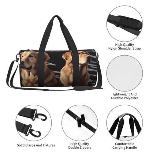 Travel Duffle Bag Weekender Bags For Men Women With Shoe Compartment Large Capacity Weekender Overnight Bag Golden Retrievers Carry On Tote Bags Sport Gym Bag For Travel Yoga4
