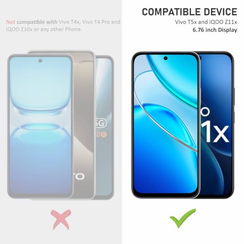 Image of SupCares Tempered Glass for Vivo T5x and iQOO Z11x (6.76 Inch) With Installation Kit | 9H Edge to Edge Screen Protector | Black