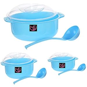 Fuscia Plastic Solid Casserole – 5L, 3 Piece, Blue