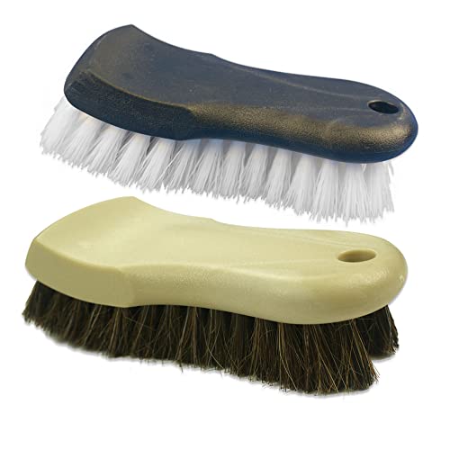 Giant Bear Horse Hair Leatherand And Upholstery Cleaning Brush Set, Small Furniture Horsehair Brush And Nylon Detail Brush For Cleaning Car Seats, Carpets, Home Sofas, Couch, Textiles, Fabric #TOP4