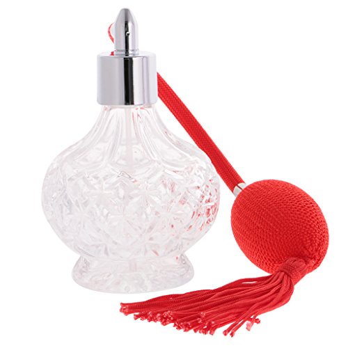 Botella de vidrio para perfume atomizador spray recargable rojo decoración hogar cuarto Gralara 2