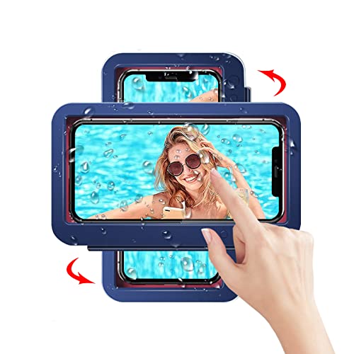 WEKNOWU teléfono de Ducha, Pantalla táctil, Impermeable, antivaho para Montaje en Pared, Caja de teléfono, Estante para Colgar, Caja de Almacenamiento para baño, Cocina (Azul Marino Upgarde) Cover