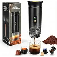 Cafetera Portatil Capsulas compatible con Nespresso Dolce Gusto y Café Molido - Versión Mejorada 2026 - Coffe Machine - Maquina de Cafe Portátil de Cápsulas Universal Con Pantalla LED y Más Capacidad