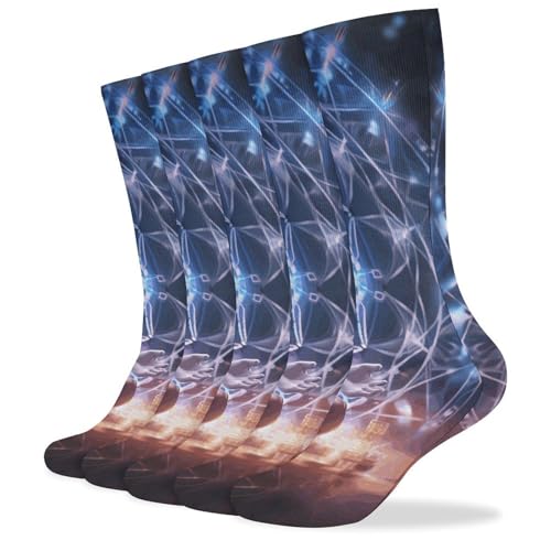 FodPand Meditation Energy Knee High Socks Cozy Knee High Socks Soft Mid-Length Sock for All Seasons Daily Wear Adult