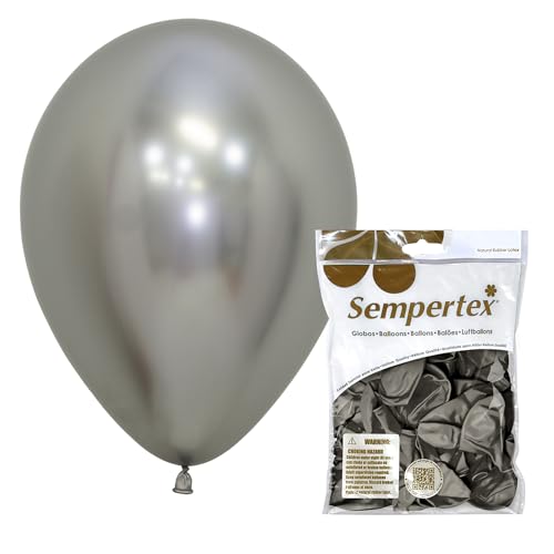 Image of Sempertex Reflex Silver Balloons, Latex, 11 Inch, 25 Pcs