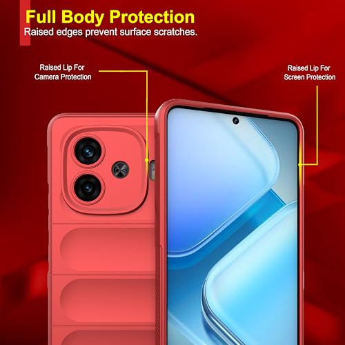 Image of amazon basics Back Case Cover for iQOO Neo 10R | Compatible for iQOO Neo 10R Back Cover | Liquid Silicon Magic Case with Camera Protection | Red