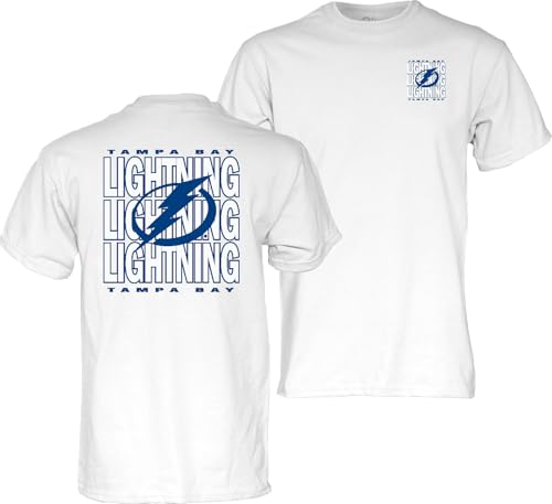 Blue 84 Standard NHL Officially Licensed T-Shirt Front/Back Curl White