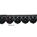 URBEST Lace Trim Fan Tail Durable Polyester Eyelet Lace Ribbon Embroidered Applique for Home Decor DIY Sewing Craft, 2.7 Inch Wide (Black, 3 Yard)
