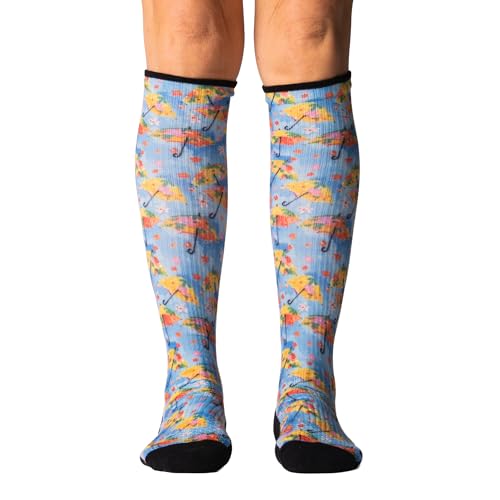 Image of Viasox Compression Socks for Women and Men, Knee High Socks 12-15 mmhg Circulation Support for Flight, Travel, Daily