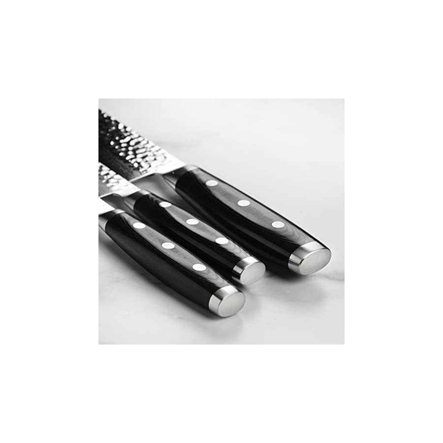 Enso-HD-Knife-Set-Made-in-Japan-VG10-Hammered-Damscus-Japanese-Stainless-Steel-Cutlery-Set-with-Chefs-Utility-Paring-Knives Enso HD Knife Set - Made in Japan - VG10 Hammered Damscus Japanese Stainless Steel - Cutlery Set with Chef's, Utility & Paring Knives