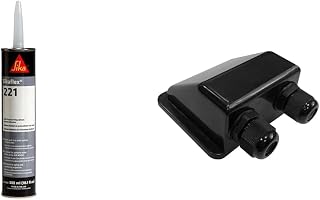 Sika Sikaflex-221 - Black - Multi-Purpose Polyurethane sealant/Adhesive & Renogy Solar Cable Entry Gland Housing Mount for RV, Boats, Caravans