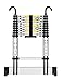 Teenza Échelle Télescopique 2,9m, Escabeau Telescopique Aluminium avec Crochets, Charge Maximale 150kg