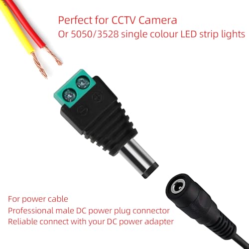 Conector de alimentación DC con bornes de tornillo para tiras LED sin soldadura 3