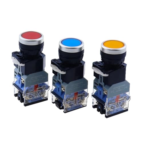 Interrupteur LA38-11D/11DS bouton-poussoir éclairé LED vert 12V avec contact argent - 4