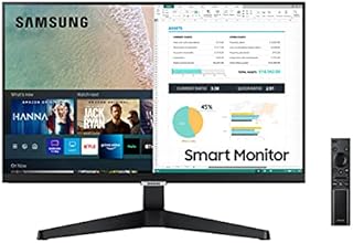SAMSUNG M5 Series 24-Inch FHD 1080p Smart Monitor & Streaming TV (Tuner-Free), Netflix, HBO, Prime Video, & More, Apple Airplay, Built-in Speakers, Remote Included (LS24AM506NNXZA)