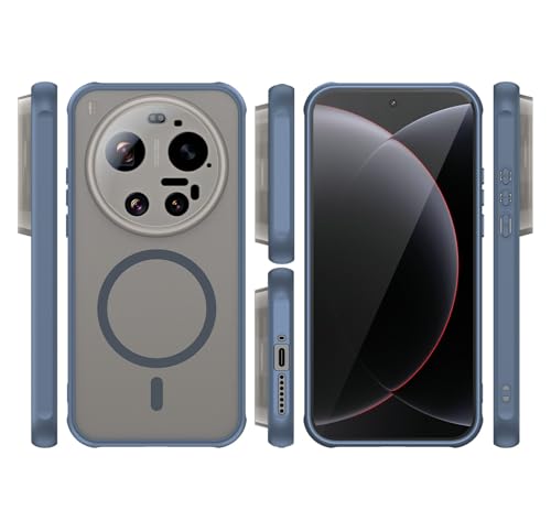 Image of Compatible with Xiaomi 17 Ultra Case Cover,Compatible with MagSafe,Anti-Fall,Compatible with Xiaomi 17 Ultra 5G 25128PNA1C Cell Protective Phone Case Blue