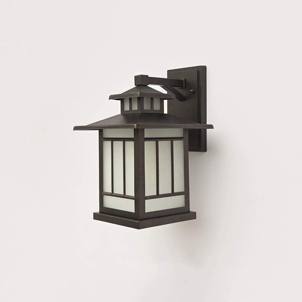 HXYSXHJUO Victoria Retro Porch Lights Brown Square Waterproof Exterior Wall Light Aluminum Casting Fixture E27 Sconce for Garden Decoration Glass Lantern Iron Lamp