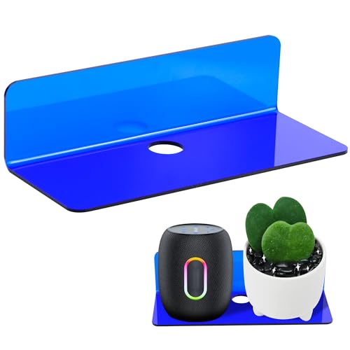 Soporte Altavoz Pared Universal, Soporte Para Altavoces Para Fabricado En Acrílico con Orificio Para Cable En La Parte Inferior, para Guardar En La Pared En Salones Y Dormitorios, 1 Pieza Azul