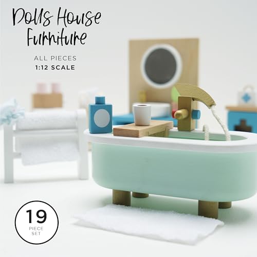 Le Toy Van - Wooden Daisylane Bathroom Dolls House Accessories Play Set For Dolls Houses | Dolls House Furniture Sets - Suitable For Ages 3+ - Image 3